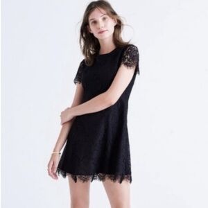 Madewell Scalloped Lace Black Dress Size 6